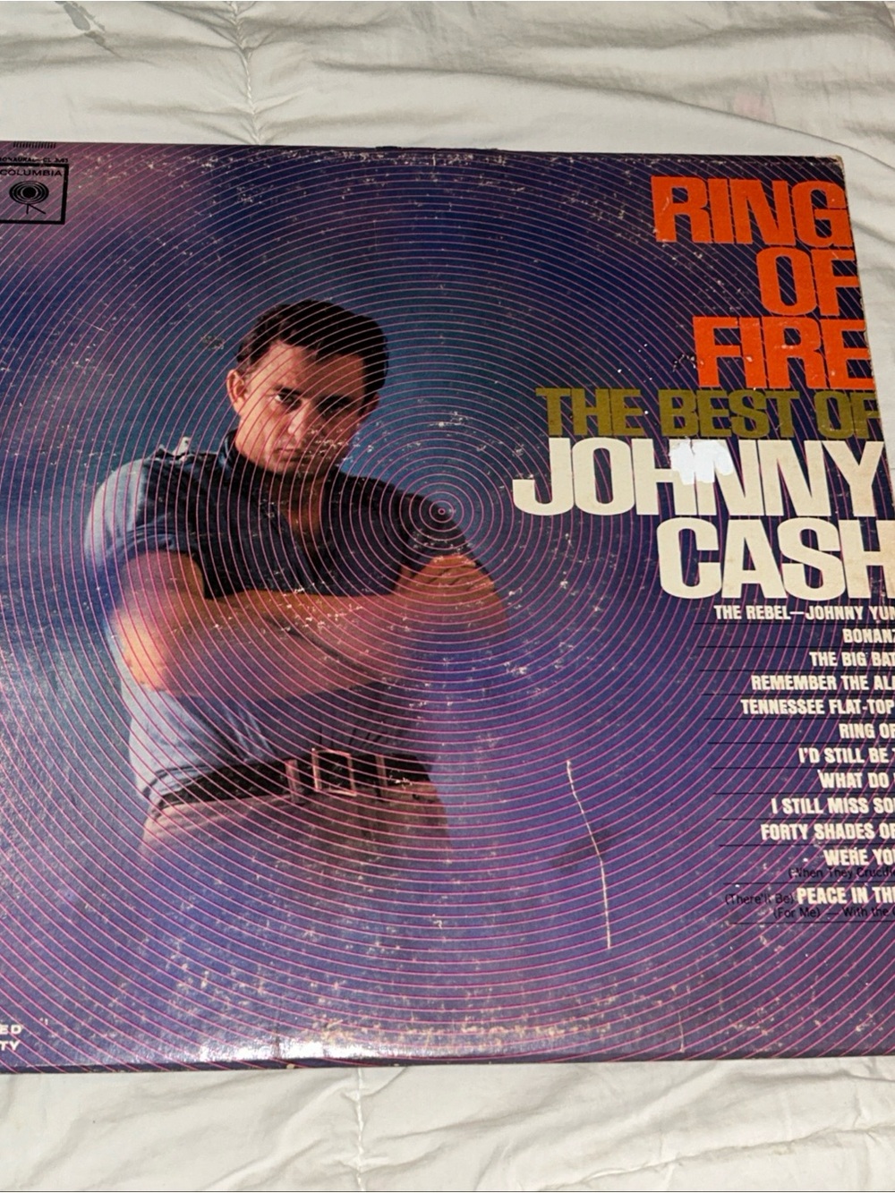 Johnny Cash Vinyl, Ring Of Fire, The Best Of LP, 1963, Columbia Records, CS-8853